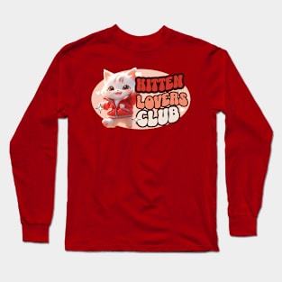 Cute Cat personified with red jacket Kids Long Sleeve T-Shirt